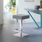 Armen Living Kaylee Adjustable Height Swivel Gray Faux Leather and Brushed Stainless Steel Backless Bar Stool LCKLSWBABSGR - alternate 4
